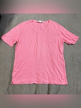 Escada Pink V-Neck Short Sleeve Top
